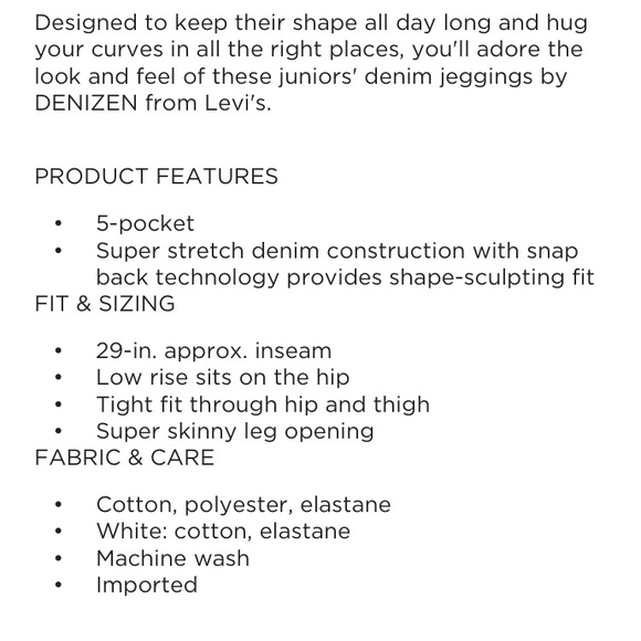 Denizens from Levi’s Low Rise Jeggings - Picture 4 of 15